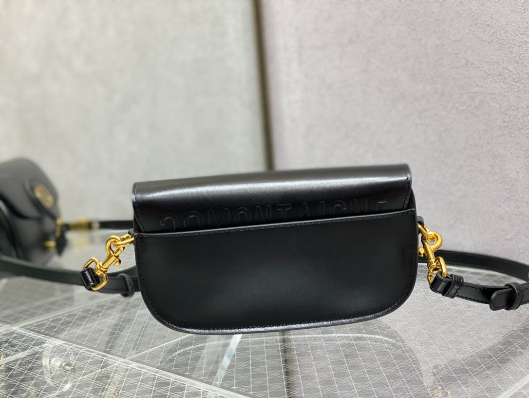 Luxury Diormedium east west 22cm black calfskin ghw