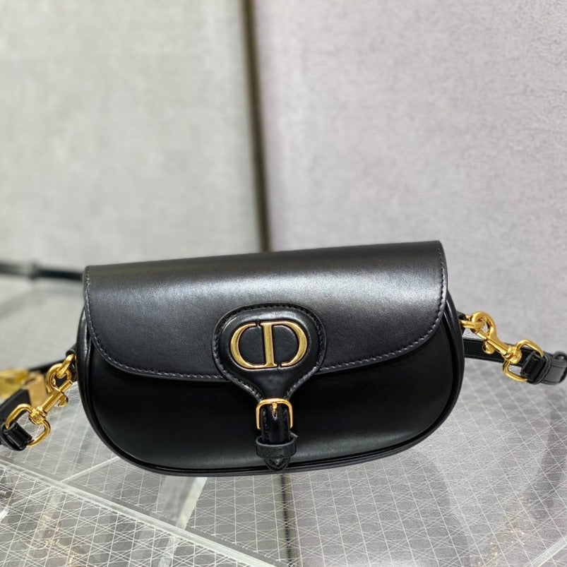 Luxury Diormedium east west 22cm black calfskin ghw