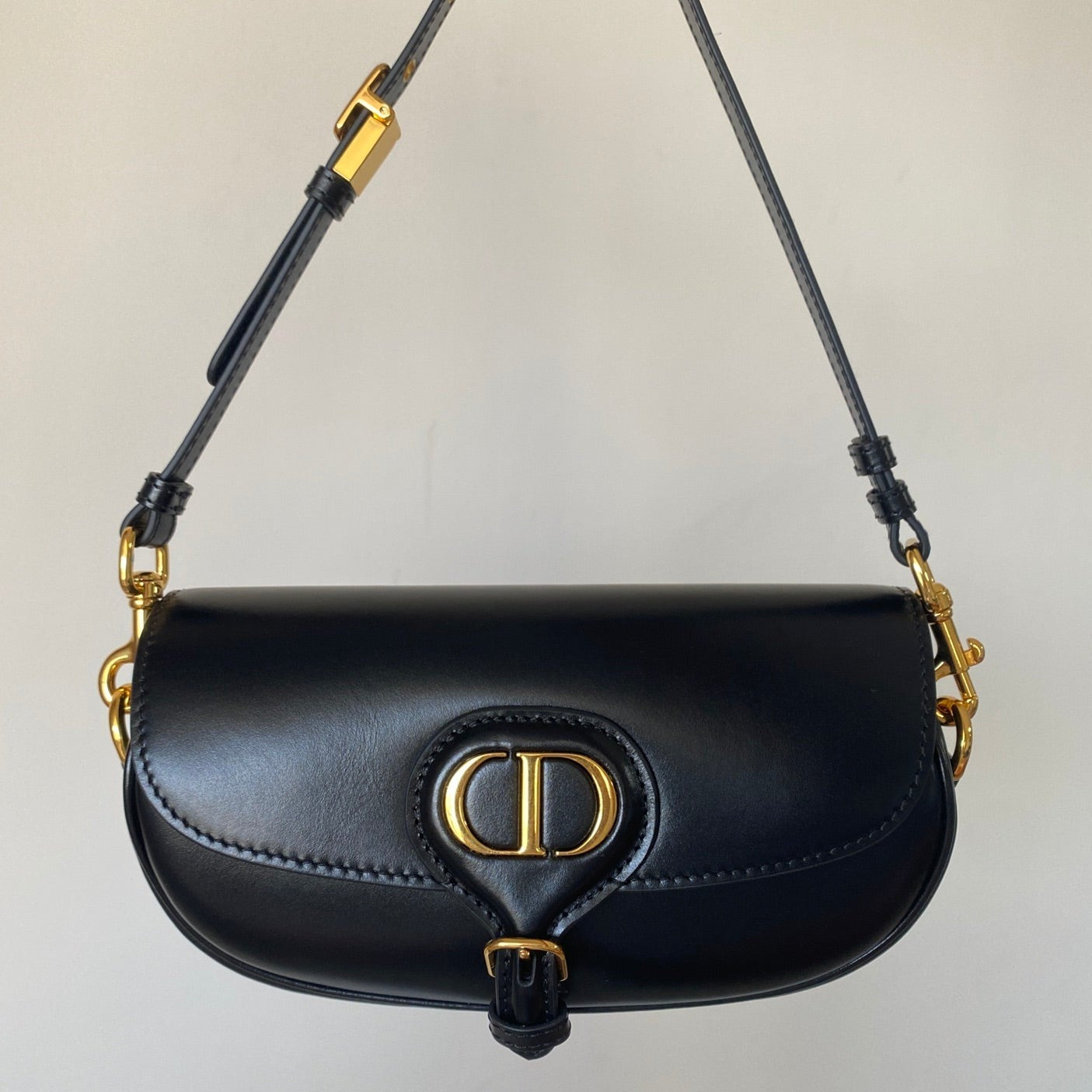 Luxury DiorBOBBY EAST-WEST 22 BAG IN BLACK CALFSKIN