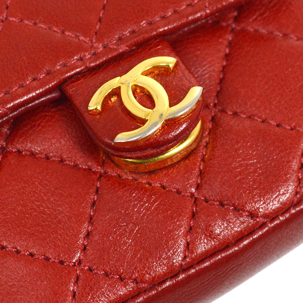 CHANEL Classic Flap Micro Pouch Bag Red 03081