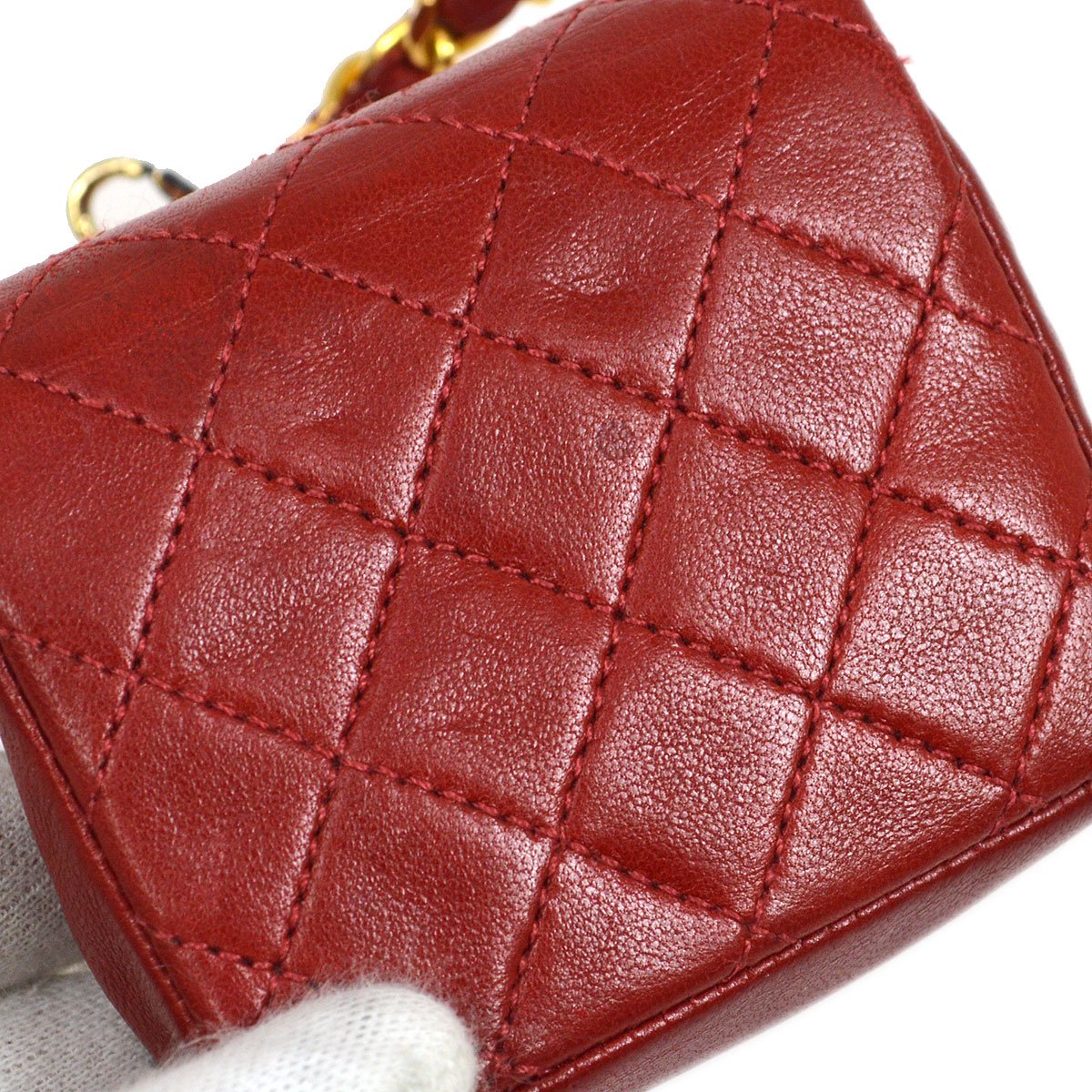 CHANEL Classic Flap Micro Pouch Bag Red 03081