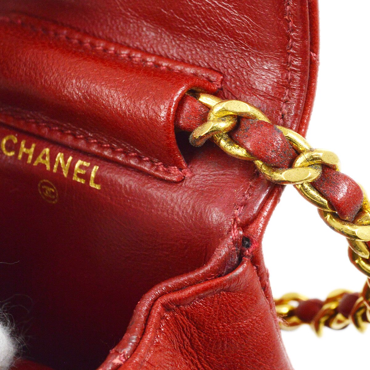 CHANEL Classic Flap Micro Pouch Bag Red 03081
