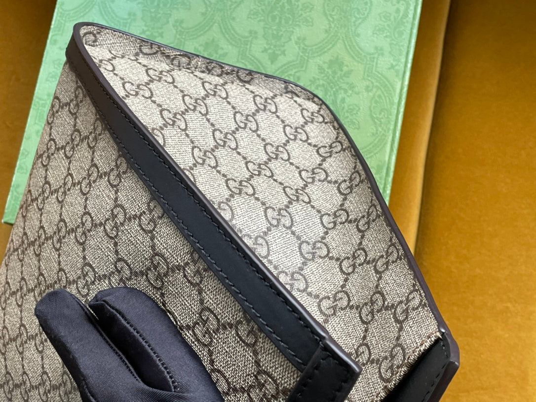 Luxury Gucci GG PADLOCK LARGE 35 SHOULDER BAG BEIGE CANVAS AND BLACK CALFSKIN