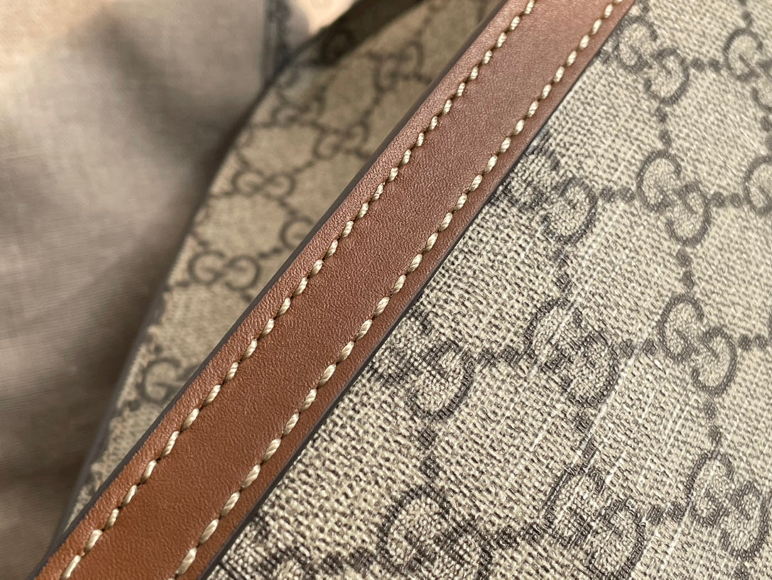 Luxury Gucci GG PADLOCK LARGE 35 SHOULDER BAG BEIGE CANVAS AND BROWN CALFSKIN