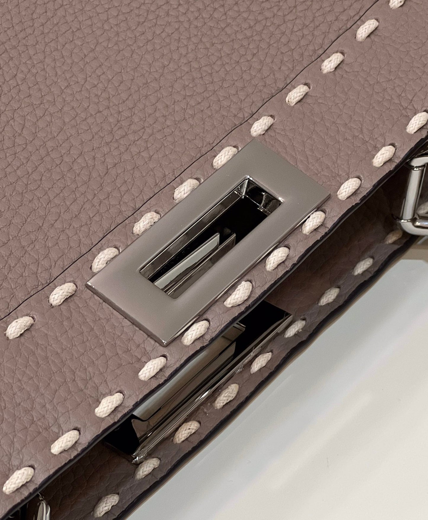 Luxury FendiPEEKABOO ISEEU 33 IN TOBACCO BROWN GRAINED CALFSKIN SILVER HARDWARE