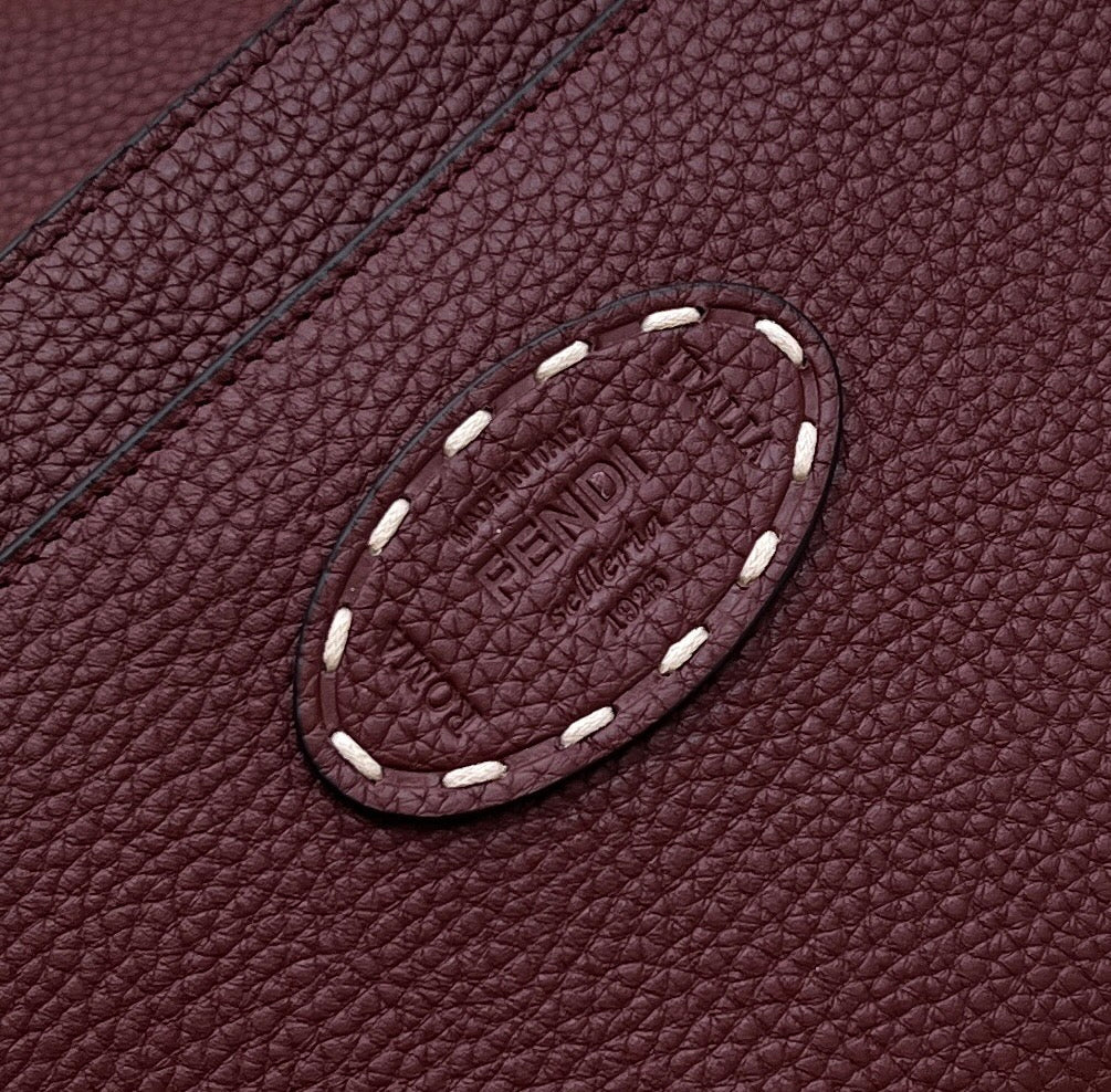Luxury FendiPEEKABOO ISEEU 33 IN SANGRIA RED GRAINED CALFSKIN GOLD HARDWARE