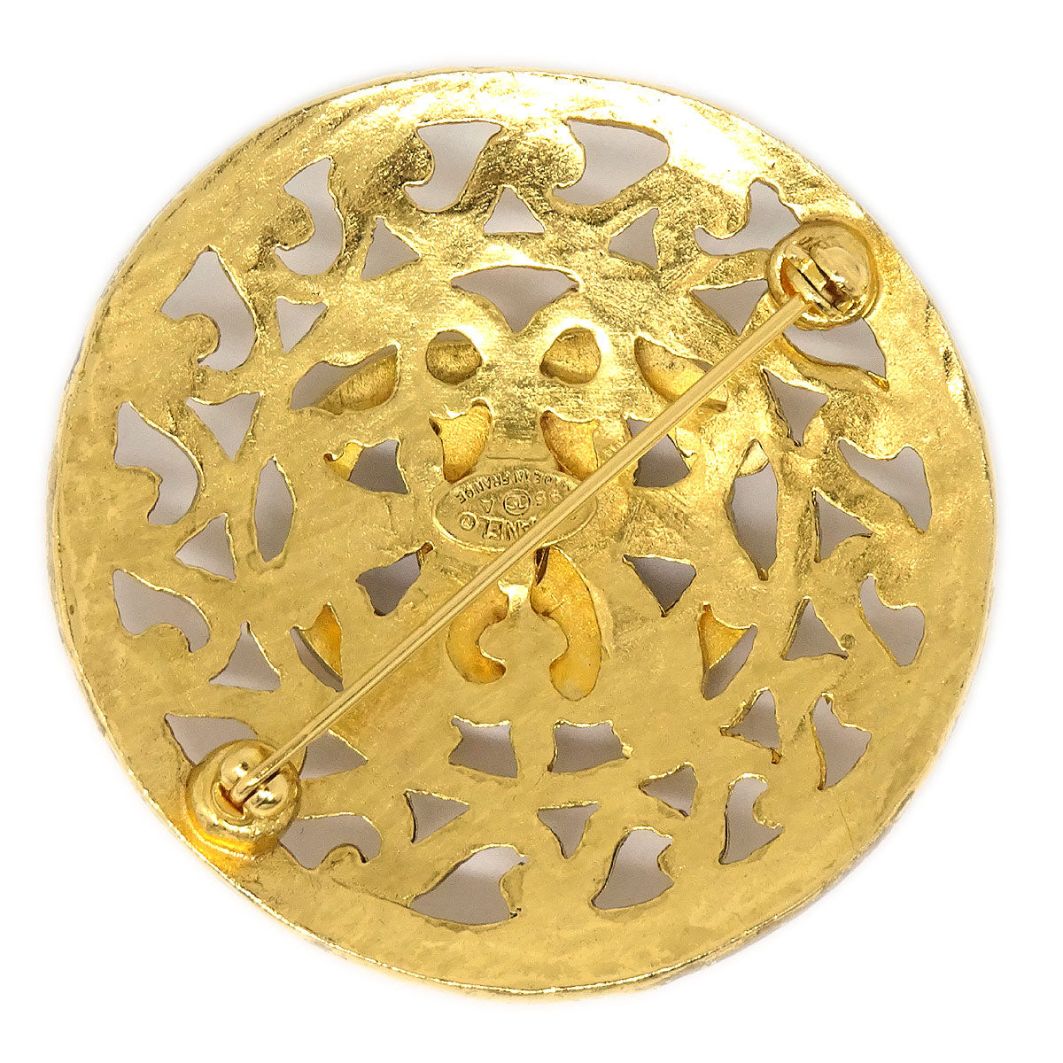 Luxury Chanel 1995 Fretwork Paisley Brooch Gold 95A