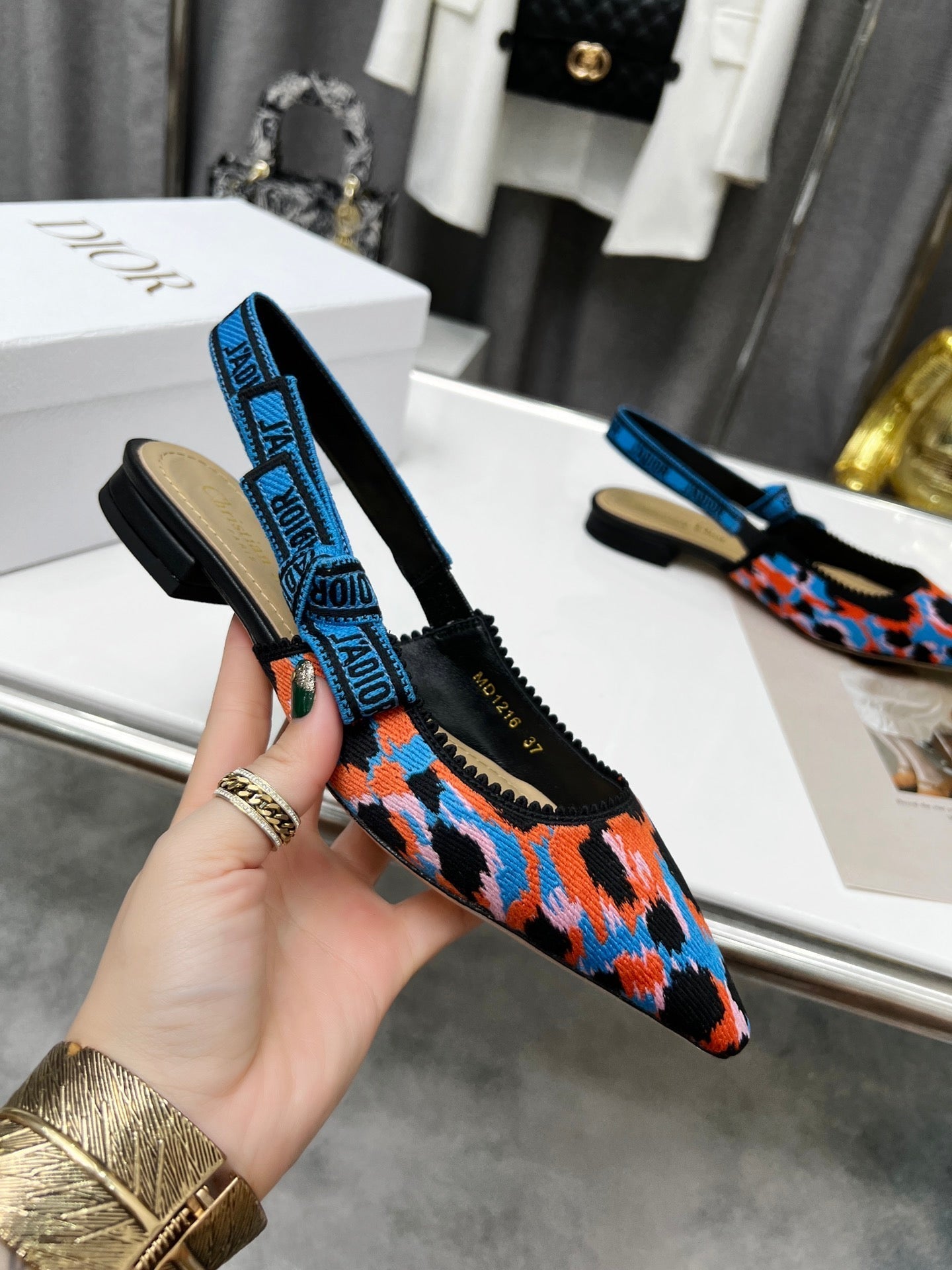 Luxury Dior25 J'A Luxury DiorSlingback Flat Fabric 237871