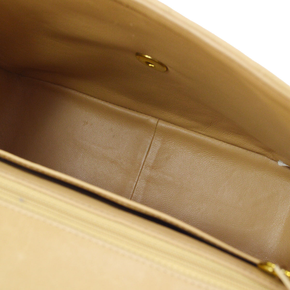 CHANEL 1994-1996 Beige Lambskin Straight Flap Medium 13790