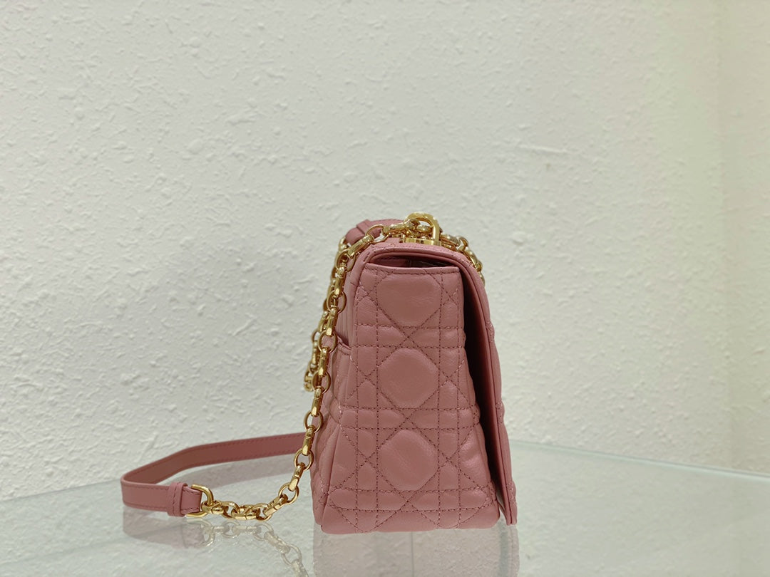 Luxury Diormedium caro 25.5 pink calfskin