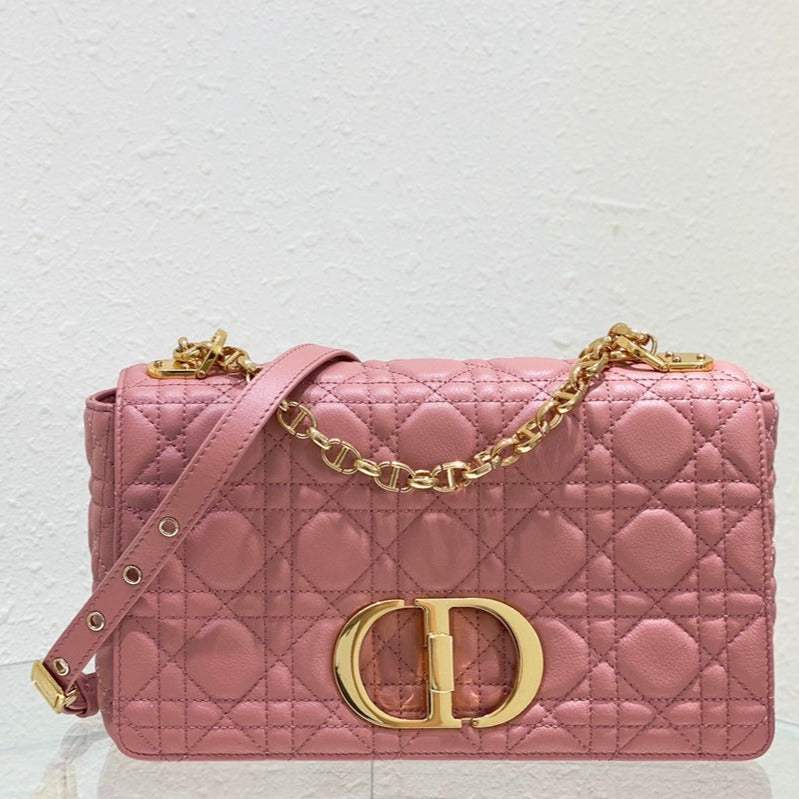 Luxury Diormedium caro 25.5 pink calfskin