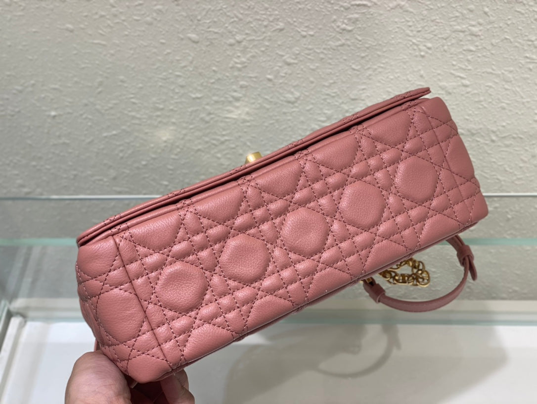 Luxury Diormedium caro 25.5 pink calfskin