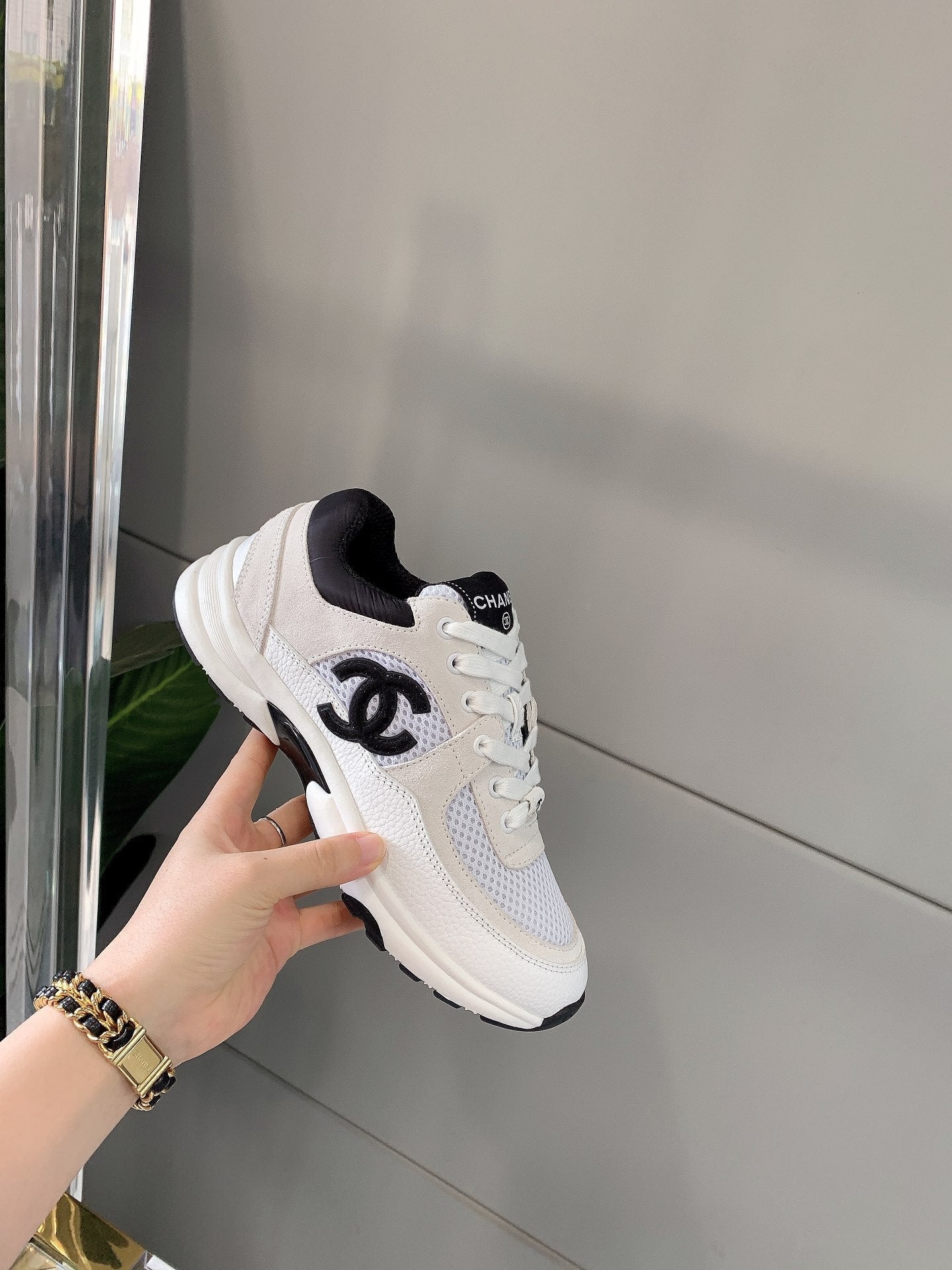 Luxury Chanel Sneaker In White Mesh Fabric 145612