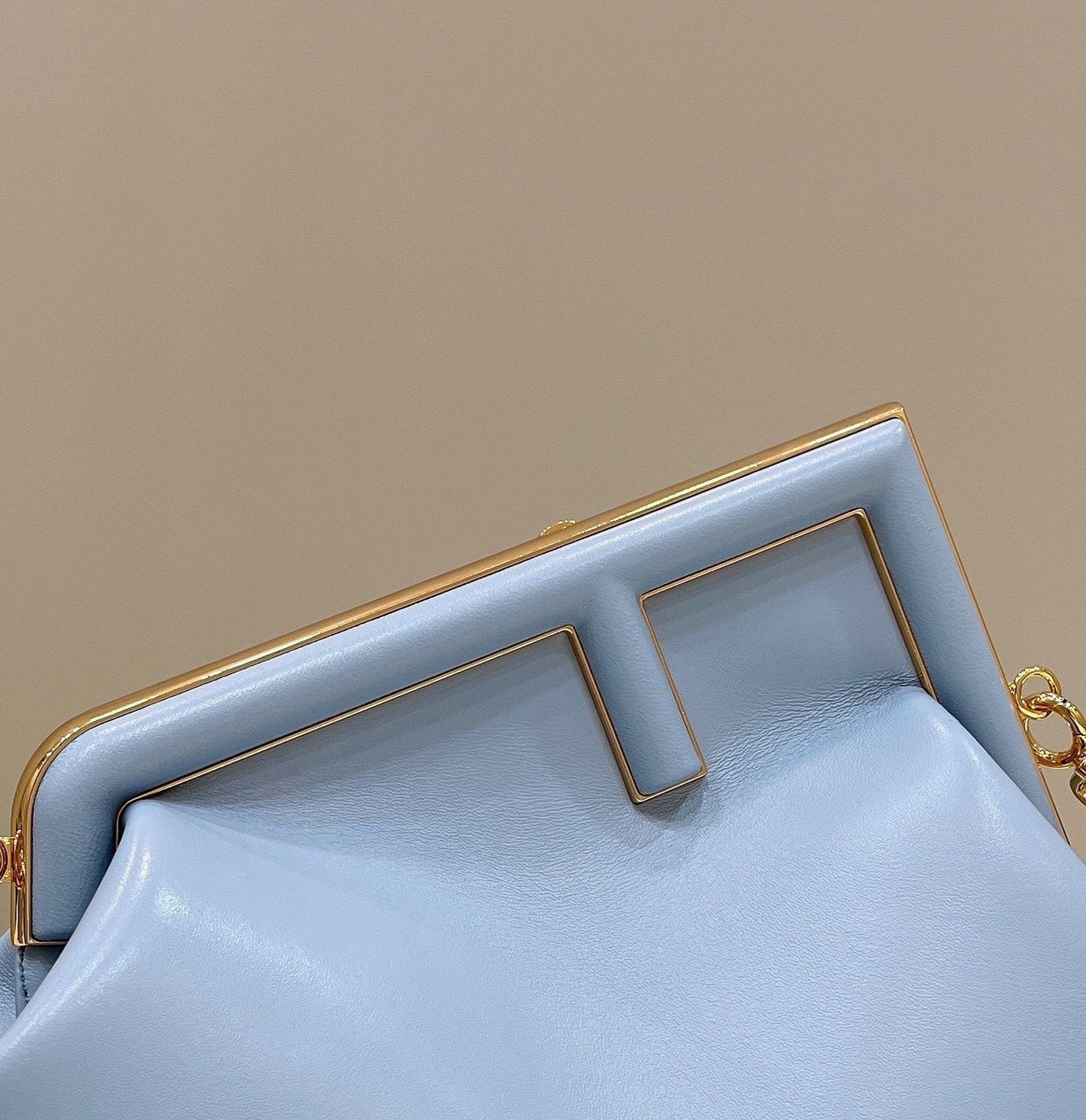 Luxury FendiLuxury FendiFIRST SMALL 32 IN LIGHT BLUE NAPPA LEATHER BAG GOLD HARDWARE