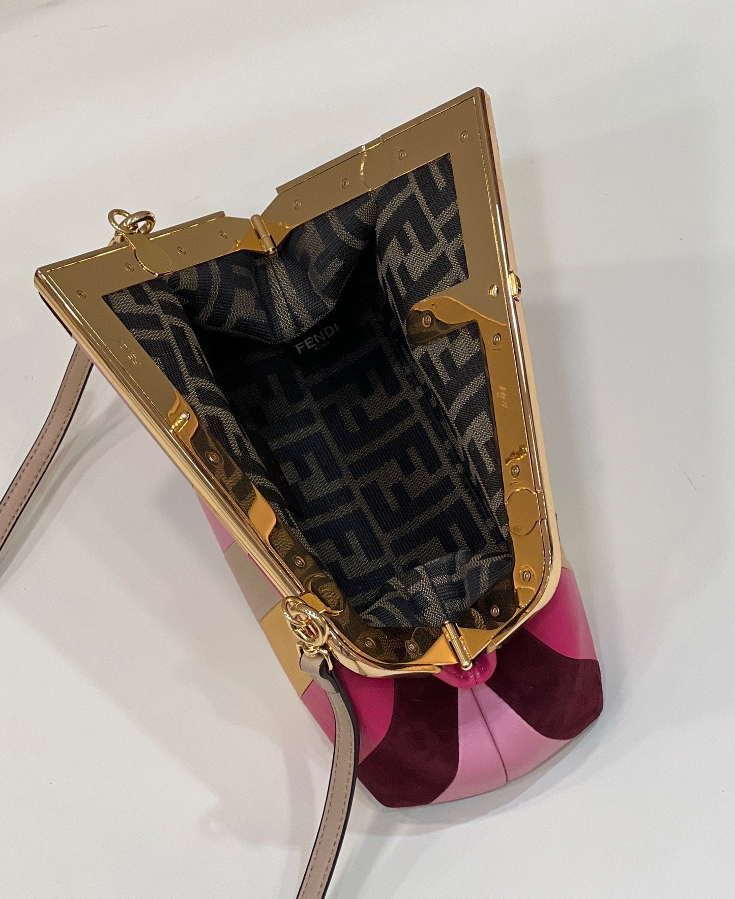 Luxury FendiLuxury FendiFIRST SMALL 26 IN COLORFUL SUEDE AND CALFSKIN WITH GOLD HARDWARE