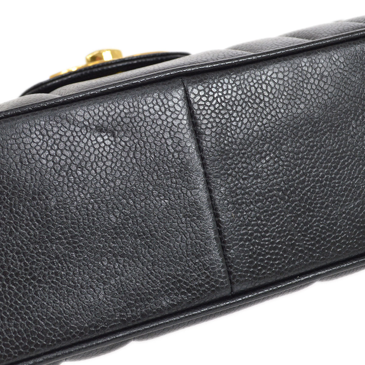 CHANEL 1991-1994 Black Caviar Vertical Classic Flap Jumbo 14367
