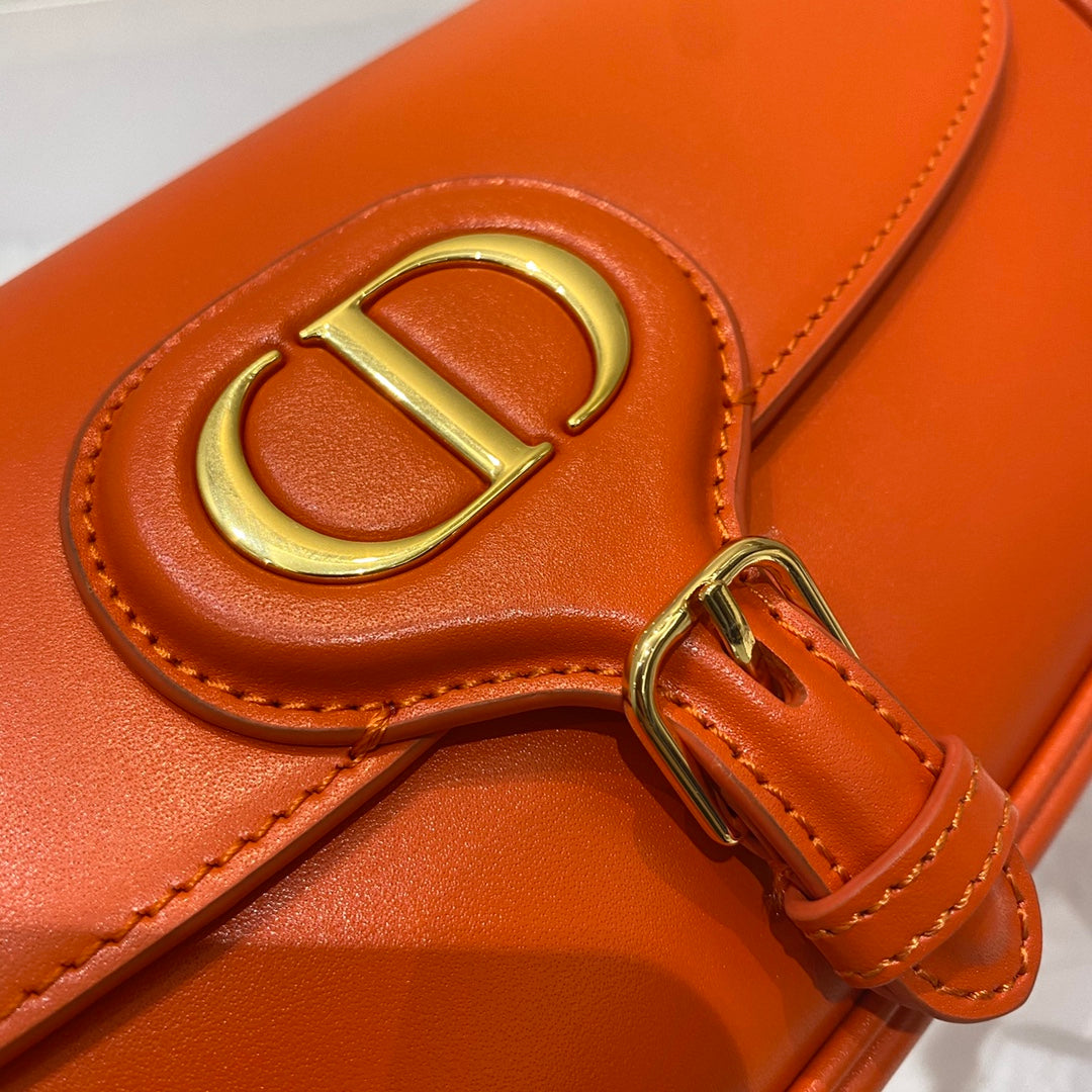 Luxury Diormedium east west bobby 22cm dark tan calfskin ghw