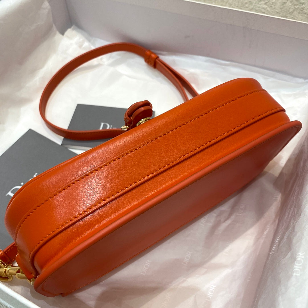 Luxury Diormedium east west bobby 22cm dark tan calfskin ghw