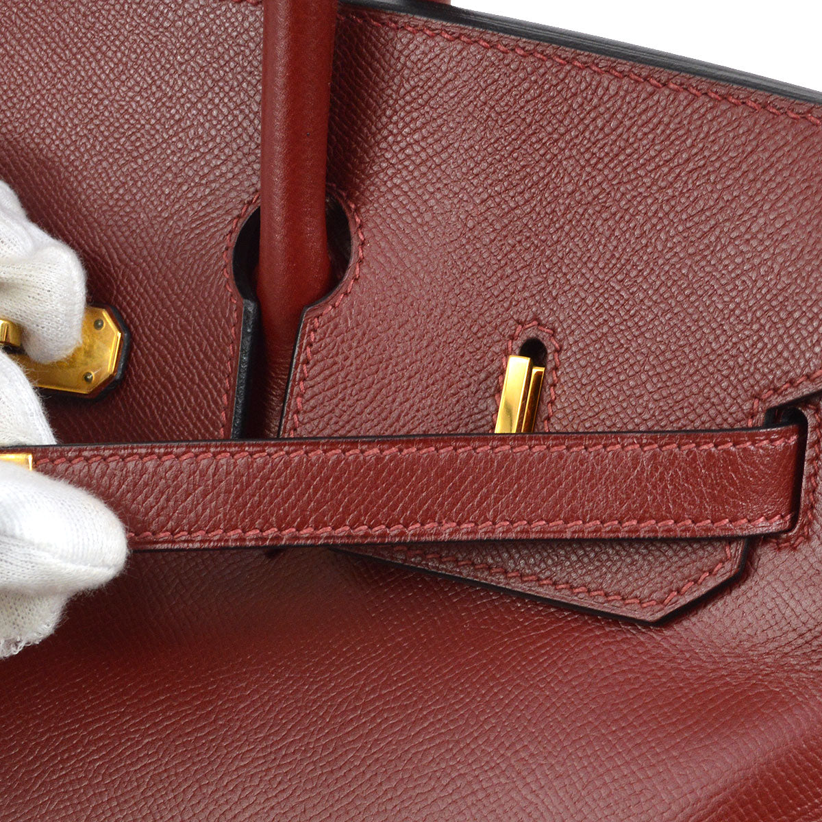 Luxury Hermes 2002 BIRKIN 35 Rouge H Courchevel