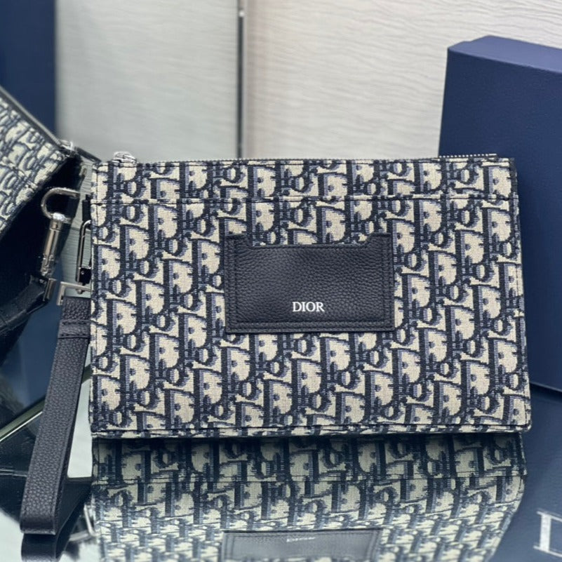 Luxury DiorSADDLE 28 BAG IN BLUE OBLIQUE JACQUARD
