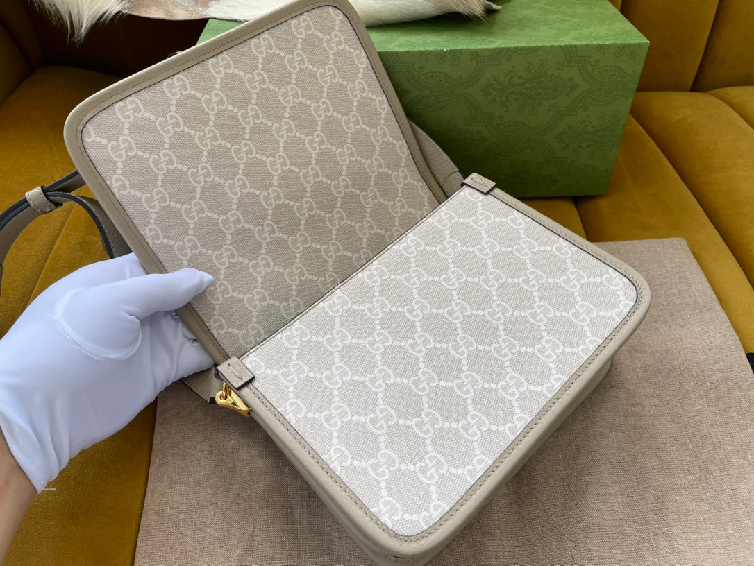 Luxury Gucci MINI CROSSBODY 20 BAG WITH INTERLOCKING G IN BEIGE CANVAS