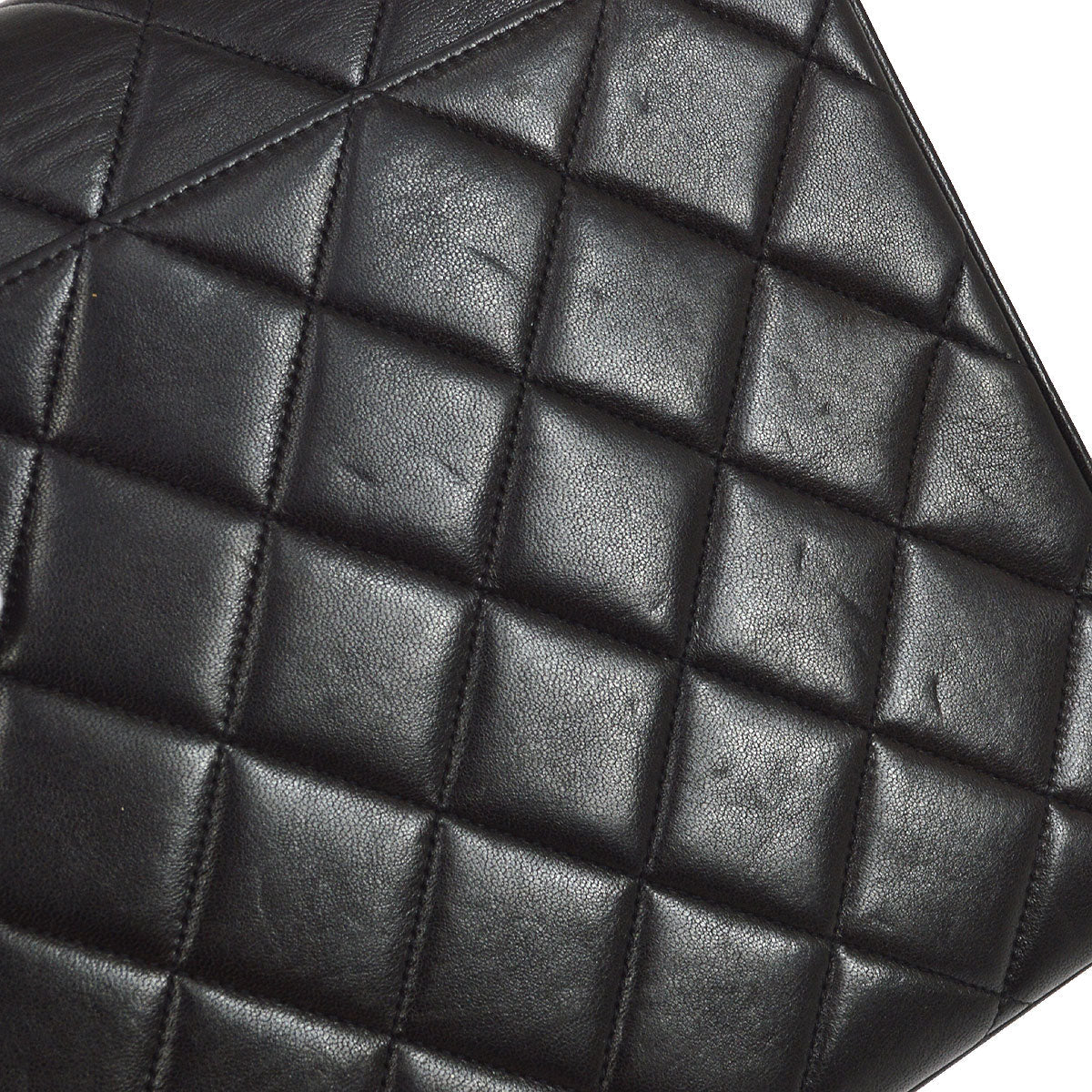 CHANEL 1994-1996 Big CC Straight Flap Medium Black Lambskin 84270