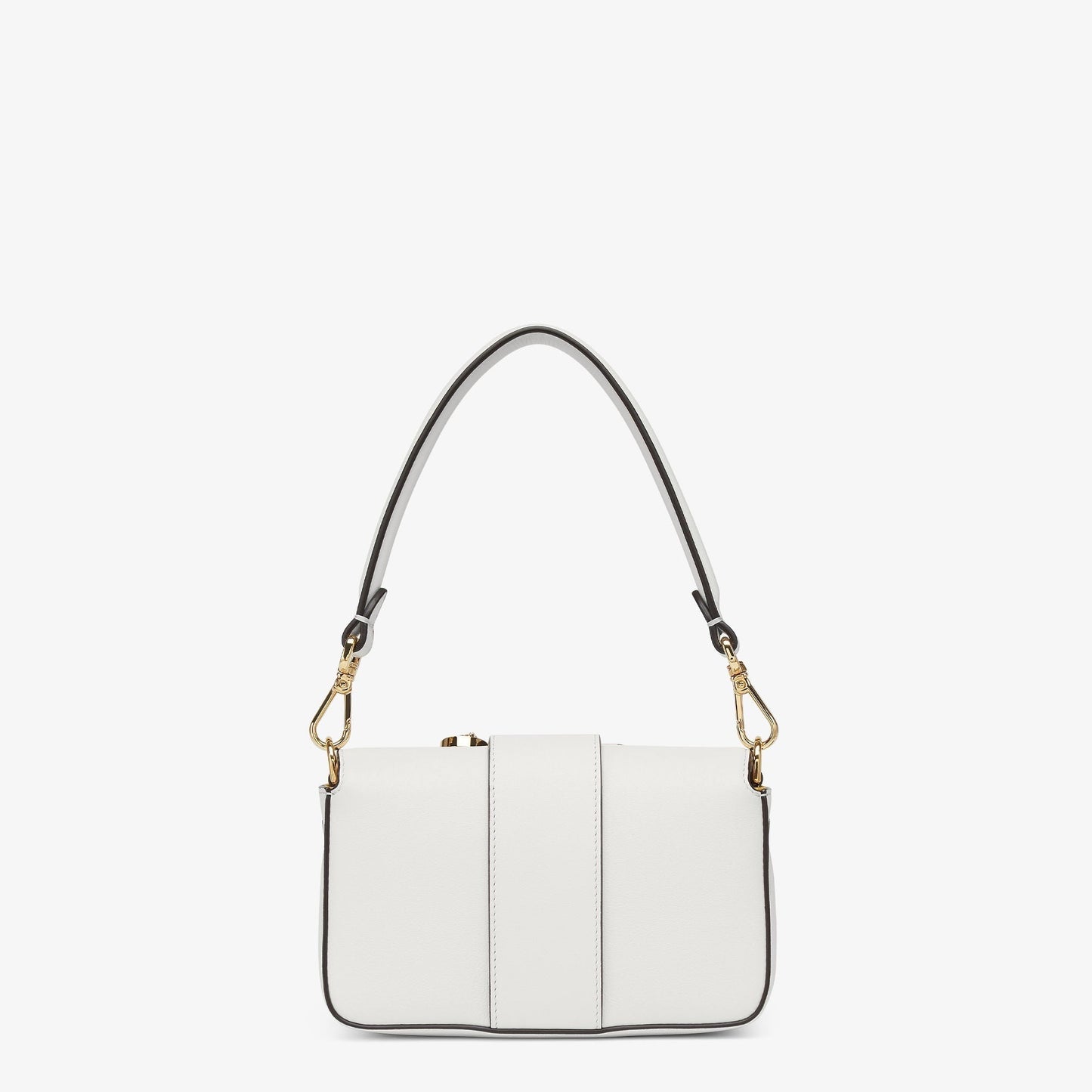 Luxury FendiLuxury FendiFENDACE BROOCH MINI 20 BAGUETTE BAG IN WHITE CALFSKIN