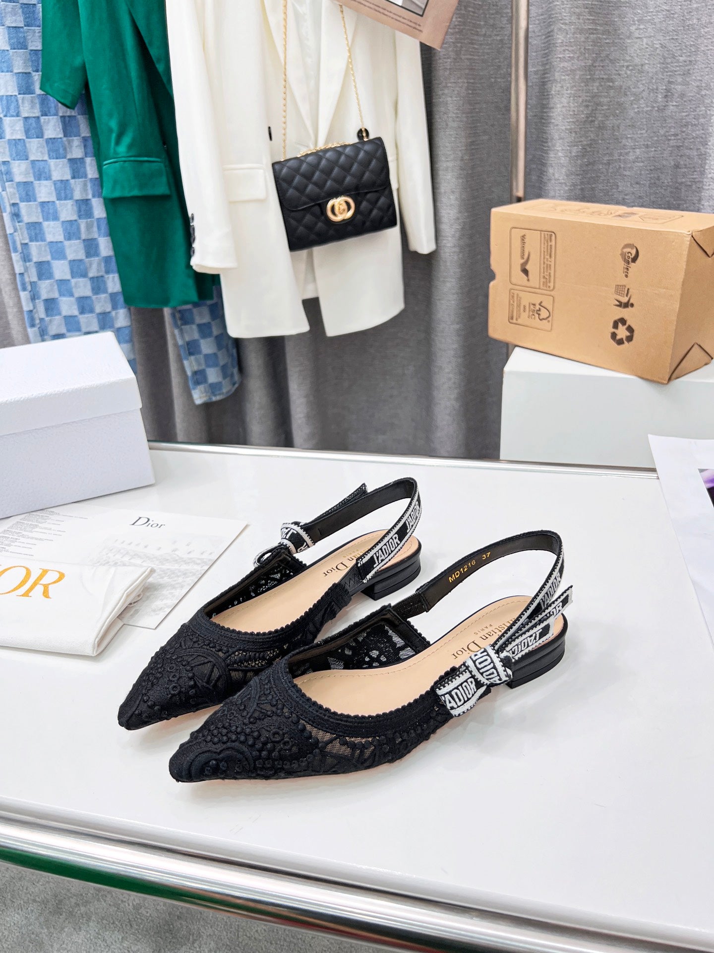 Luxury Dior25 J'A Luxury DiorSlingback Flat Mesh Fabric 237966