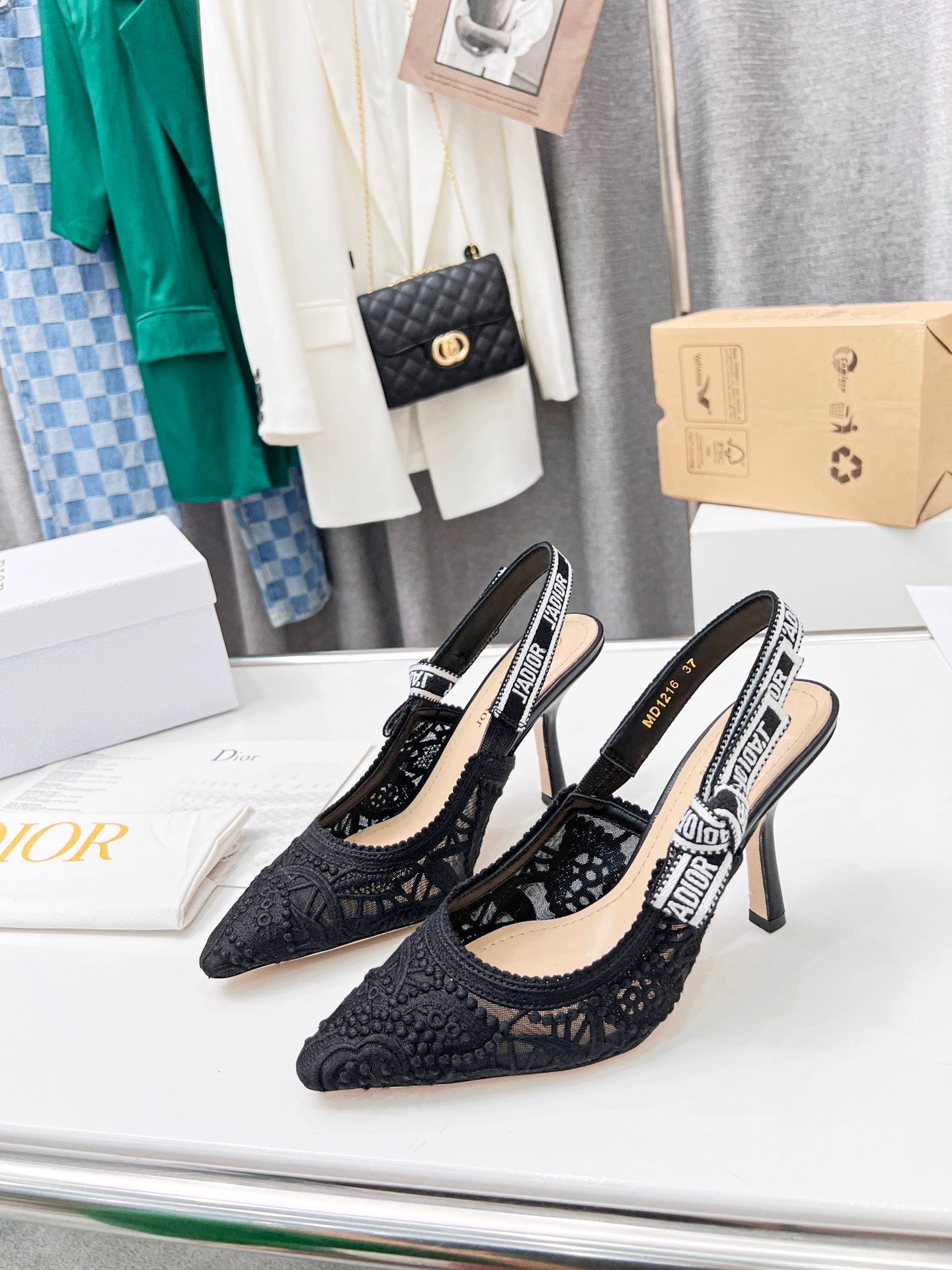 Luxury Dior25 J'A Luxury DiorSlingback Pump Mesh Fabric 237974