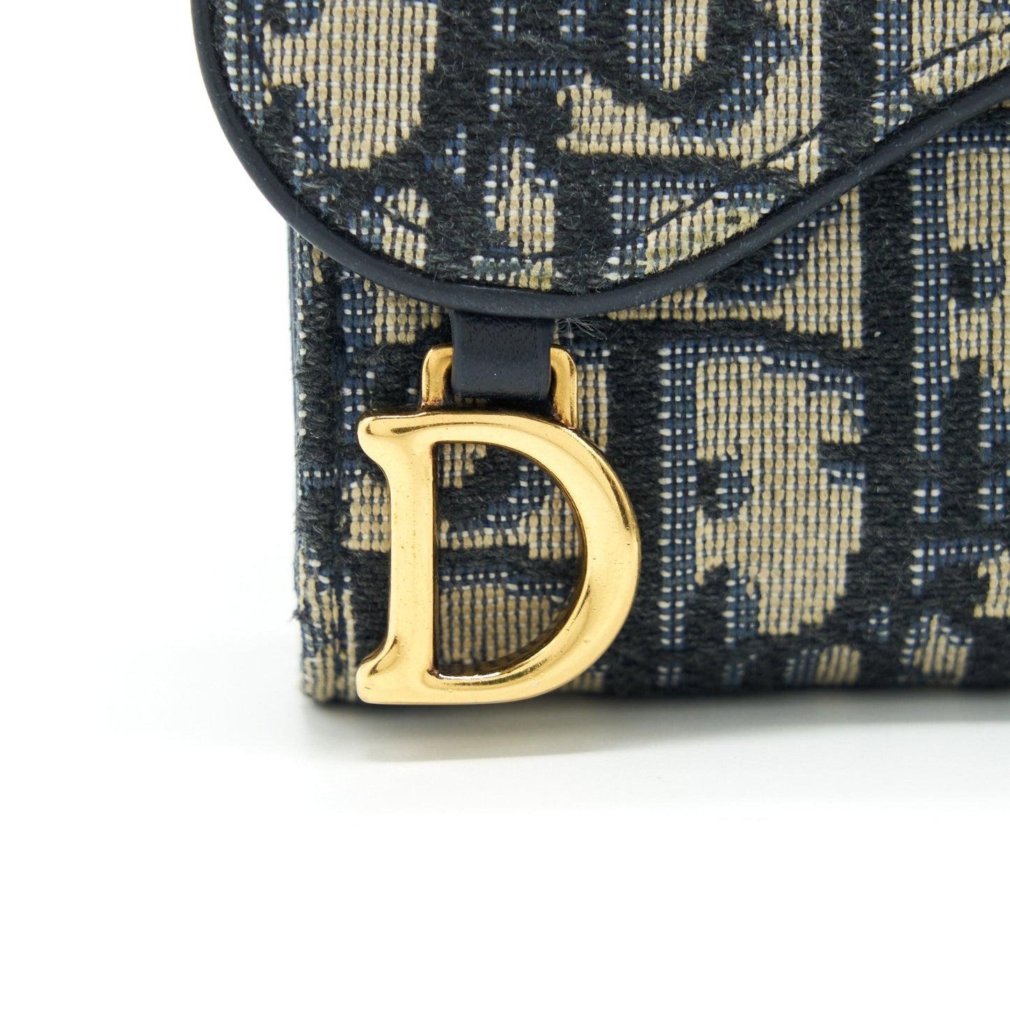 Luxury Dior Saddle Small Wallet Blue Oblique Canvas GHW