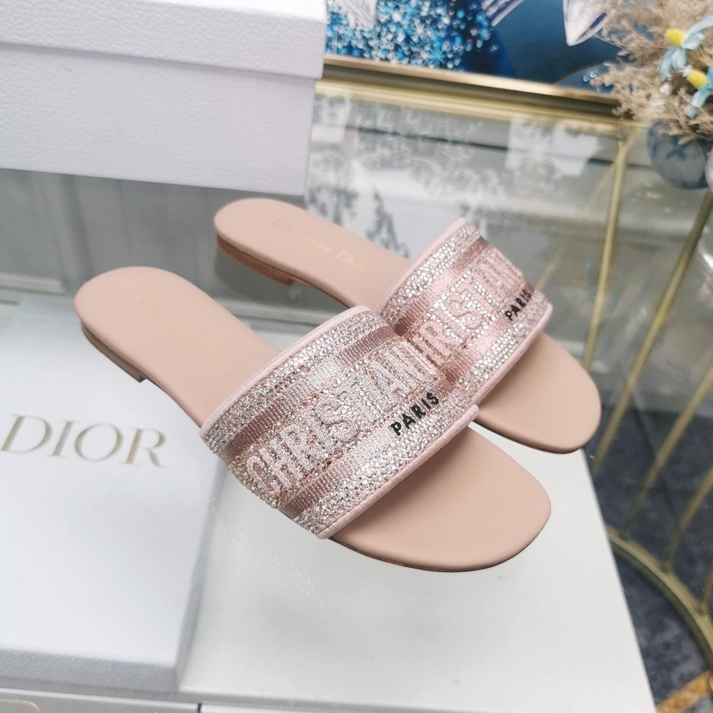 Luxury DiorMule Dway Slide 10mm Multi-motifs Style 23