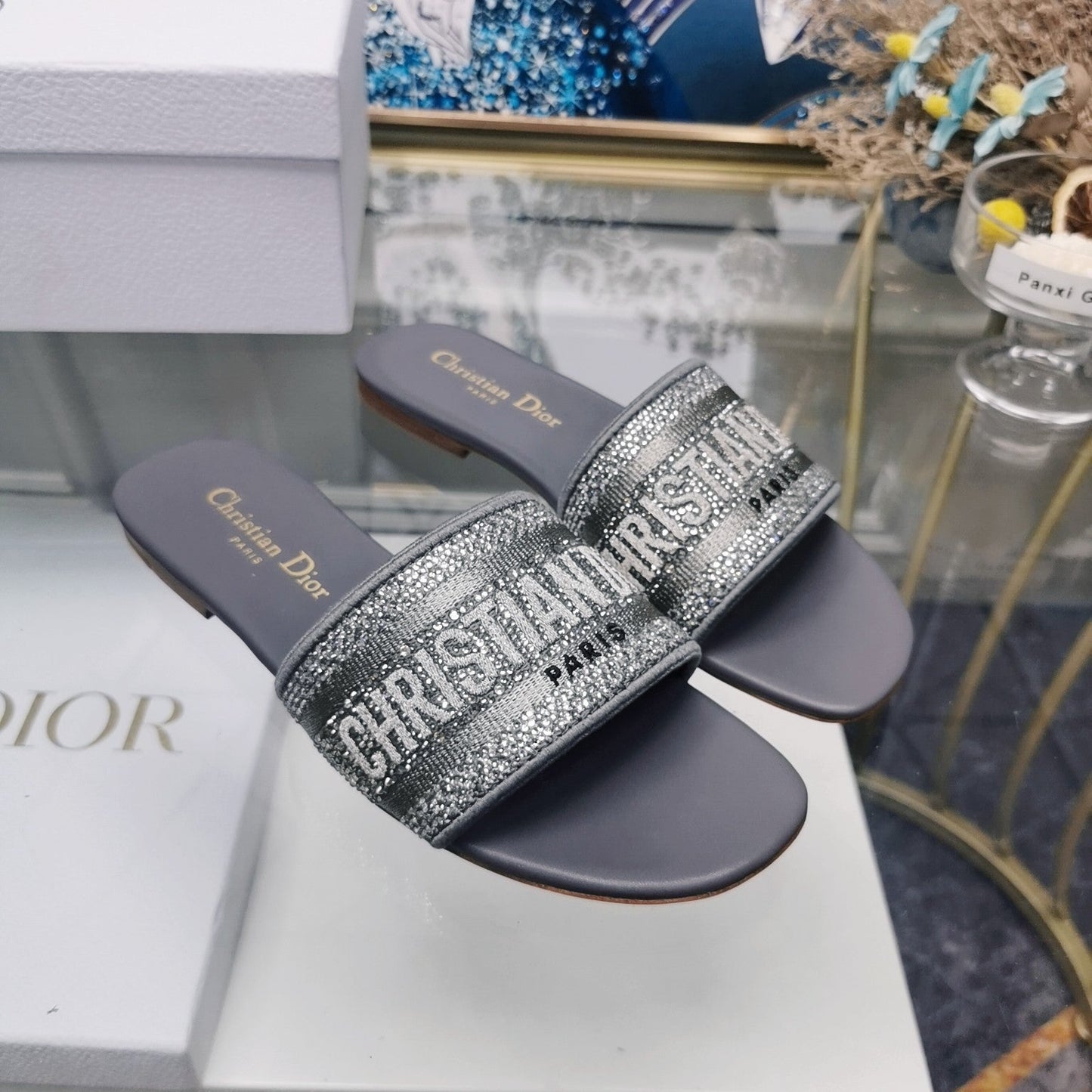 Luxury DiorMule Dway Slide 10mm Multi-motifs Style 21