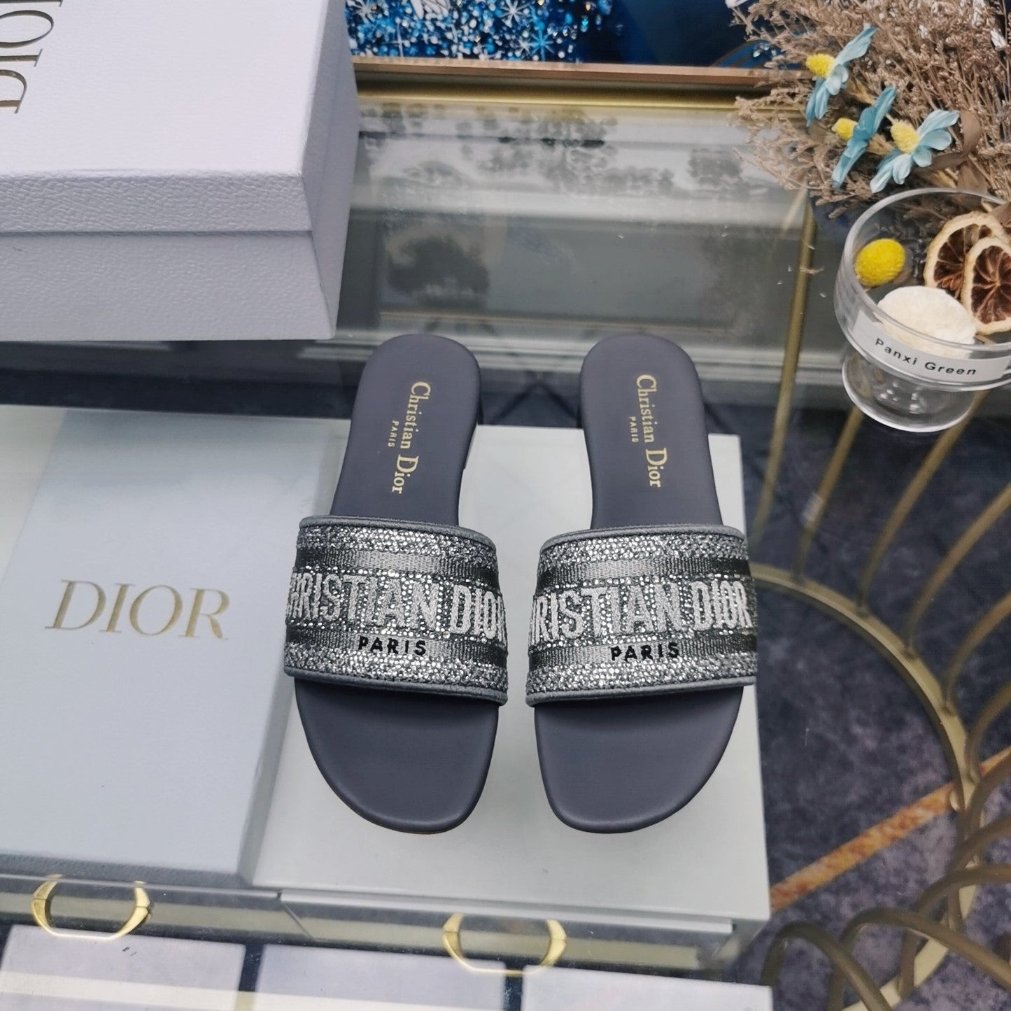 Luxury DiorMule Dway Slide 10mm Multi-motifs Style 21