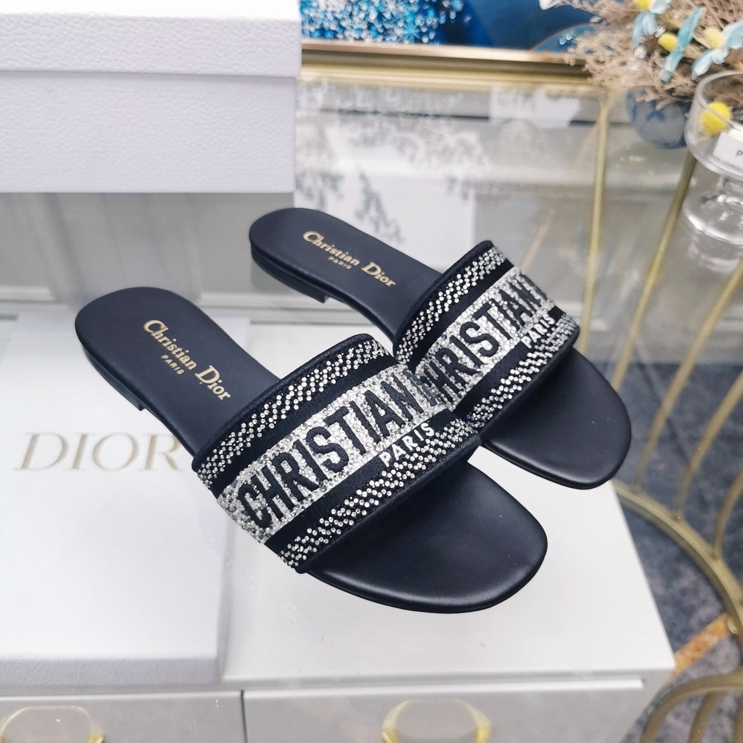 Luxury DiorMule Dway Slide 10mm Multi-motifs Style 19