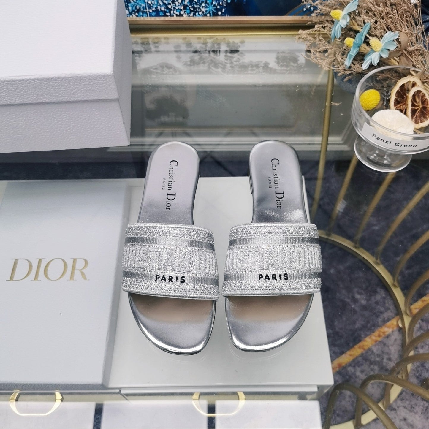 Luxury DiorMule Dway Slide 10mm Multi-motifs Style 24