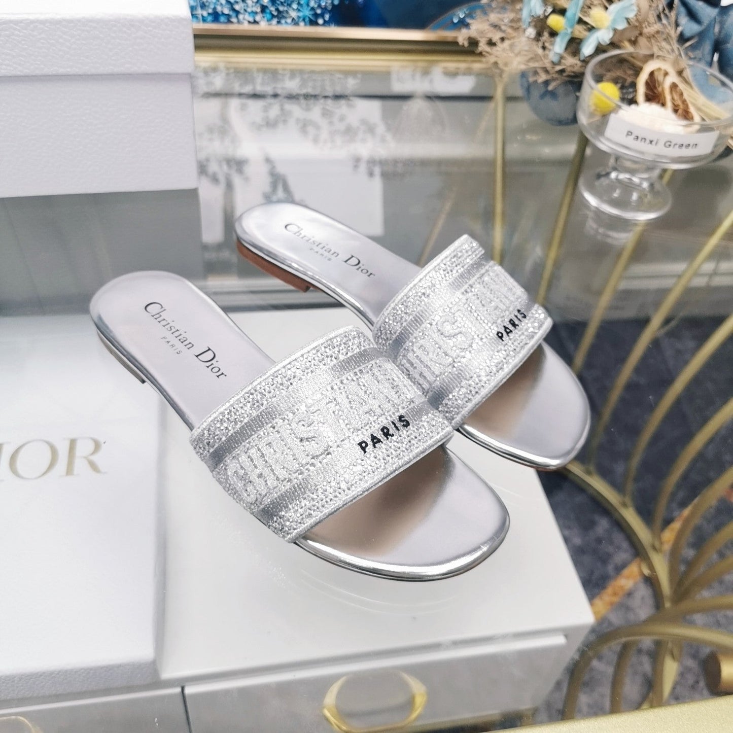Luxury DiorMule Dway Slide 10mm Multi-motifs Style 24
