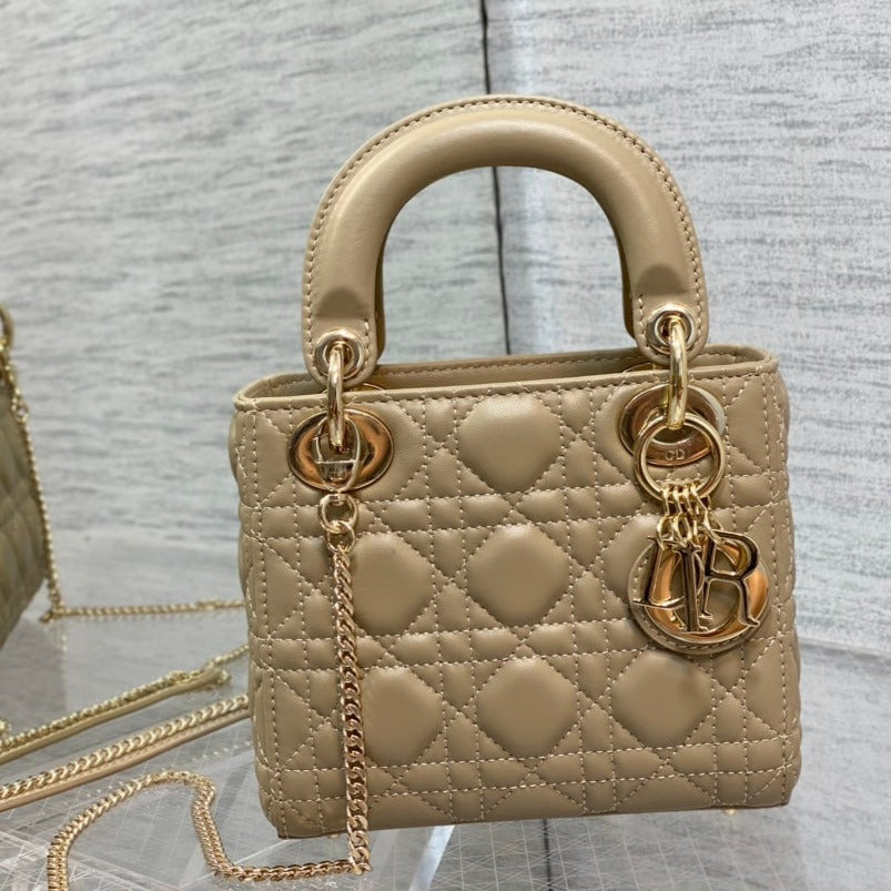Luxury Diormini lady 17 camel lambskin