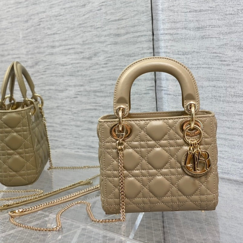 Luxury Diormini lady 17 camel lambskin