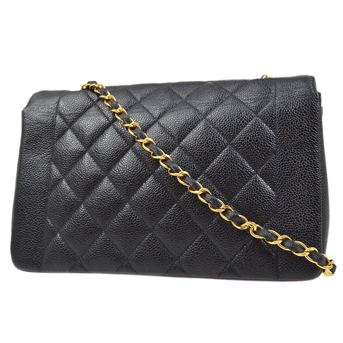 CHANEL 1994-1996 Diana Flap Medium Black Caviar 73182