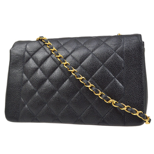 CHANEL 1994-1996 Diana Flap Medium Black Caviar 73182