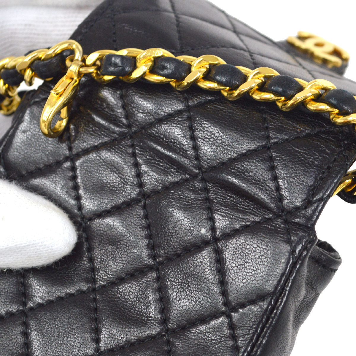 CHANEL Classic Flap Micro Charm Black Lambskin 63555