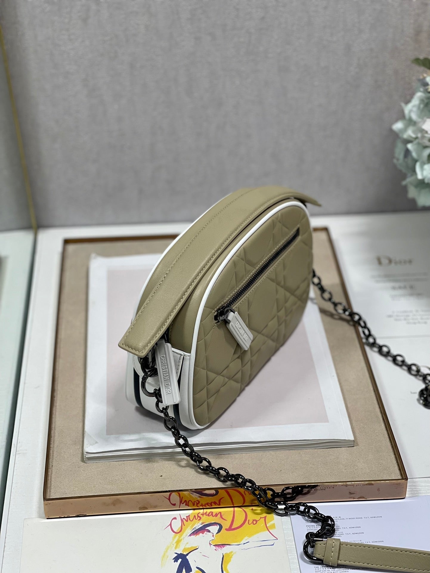 Luxury DiorVIBE HOBO 22 BAG IN ECRU BEIGE CALFSKIN