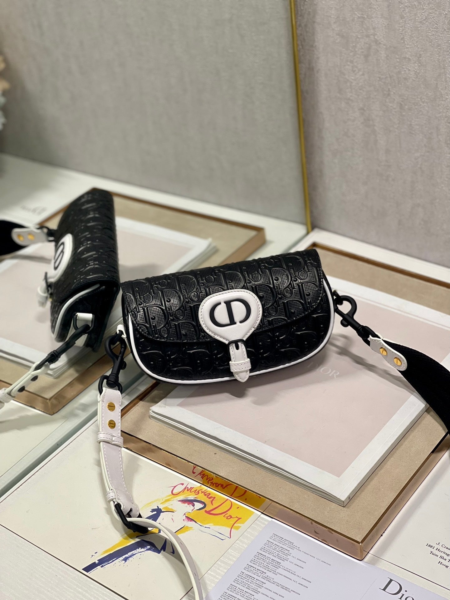 Luxury DiorBOBBY EAST-WEST 21 BAG IN BLACK LAMBSKIN
