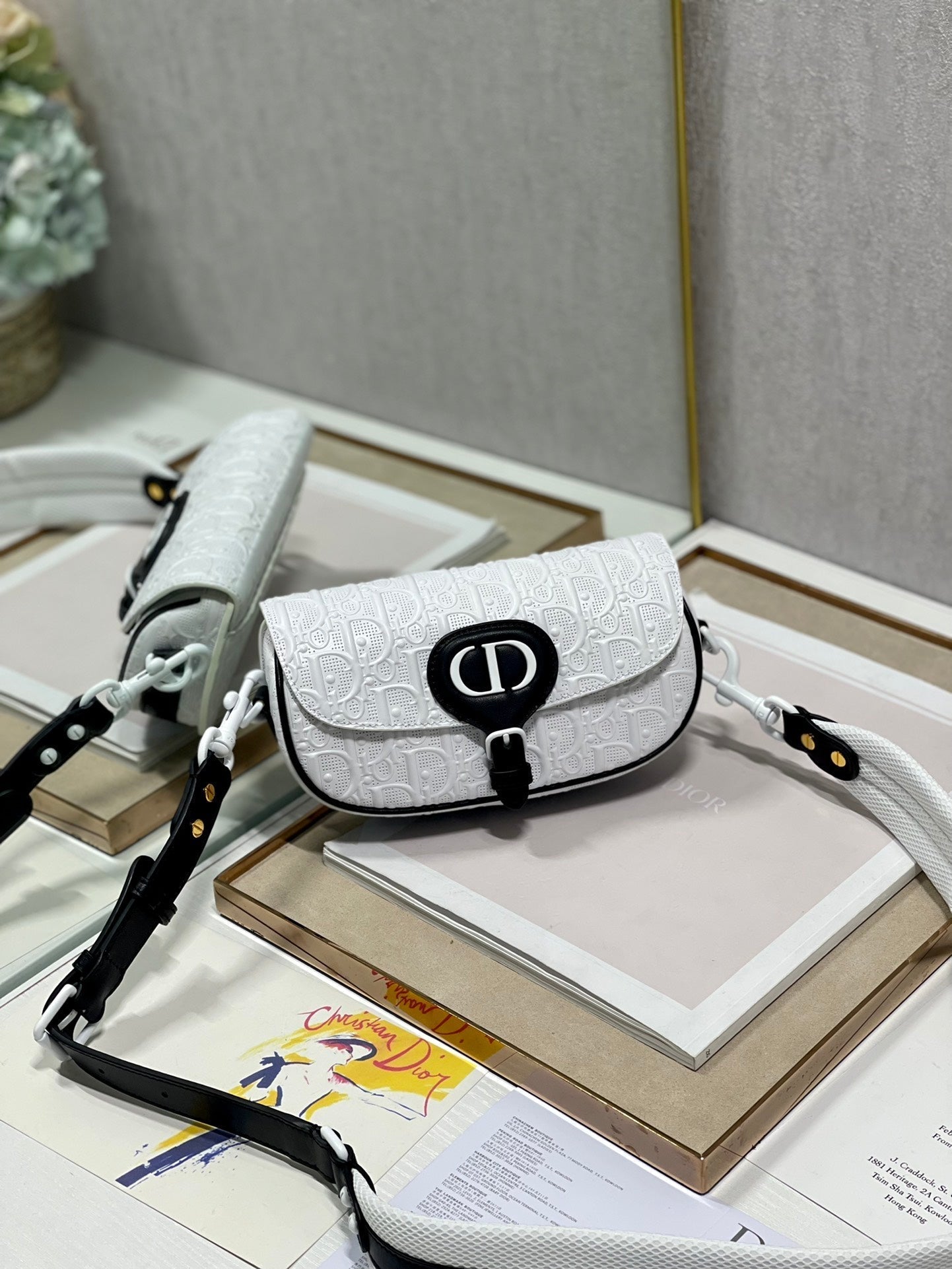 Luxury DiorBOBBY EAST-WEST 21 BAG IN WHITE LAMBSKIN