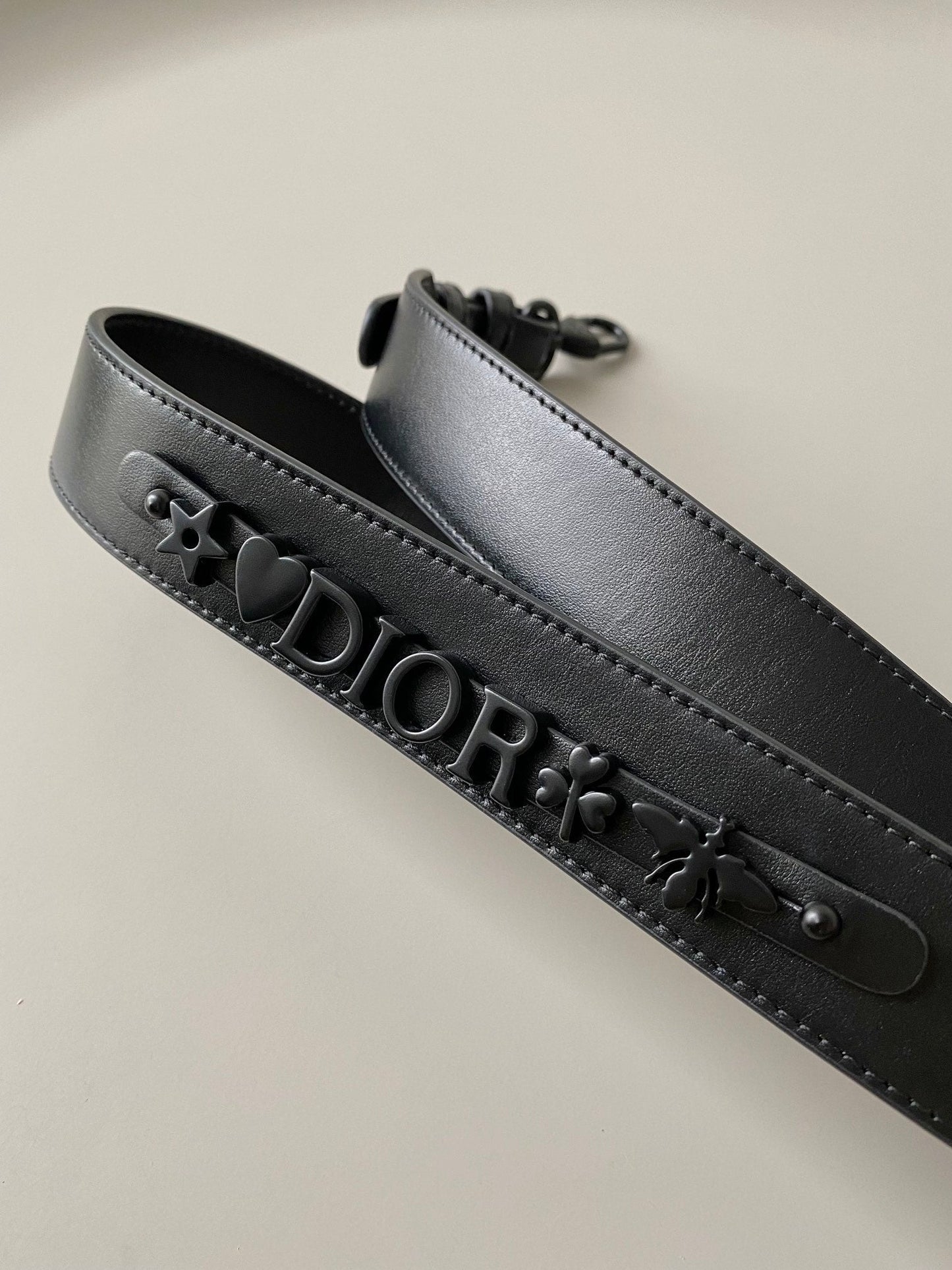 Luxury DiorSMALL LADY 20 ALL BLACK LAMBSKIN DIAMOND MOTIF