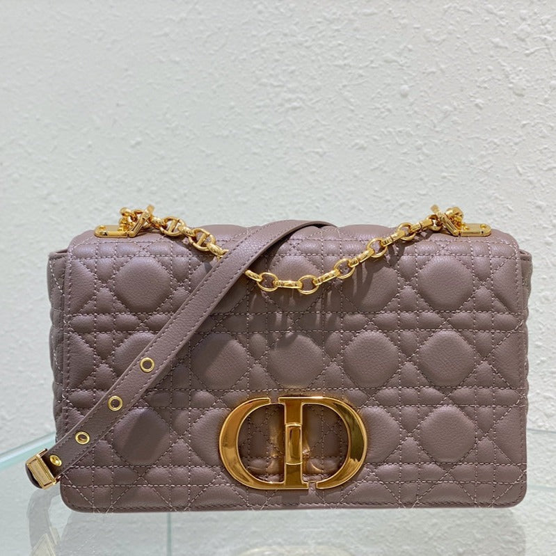 Luxury Diormedium caro 25.5 warm taupe calfskin
