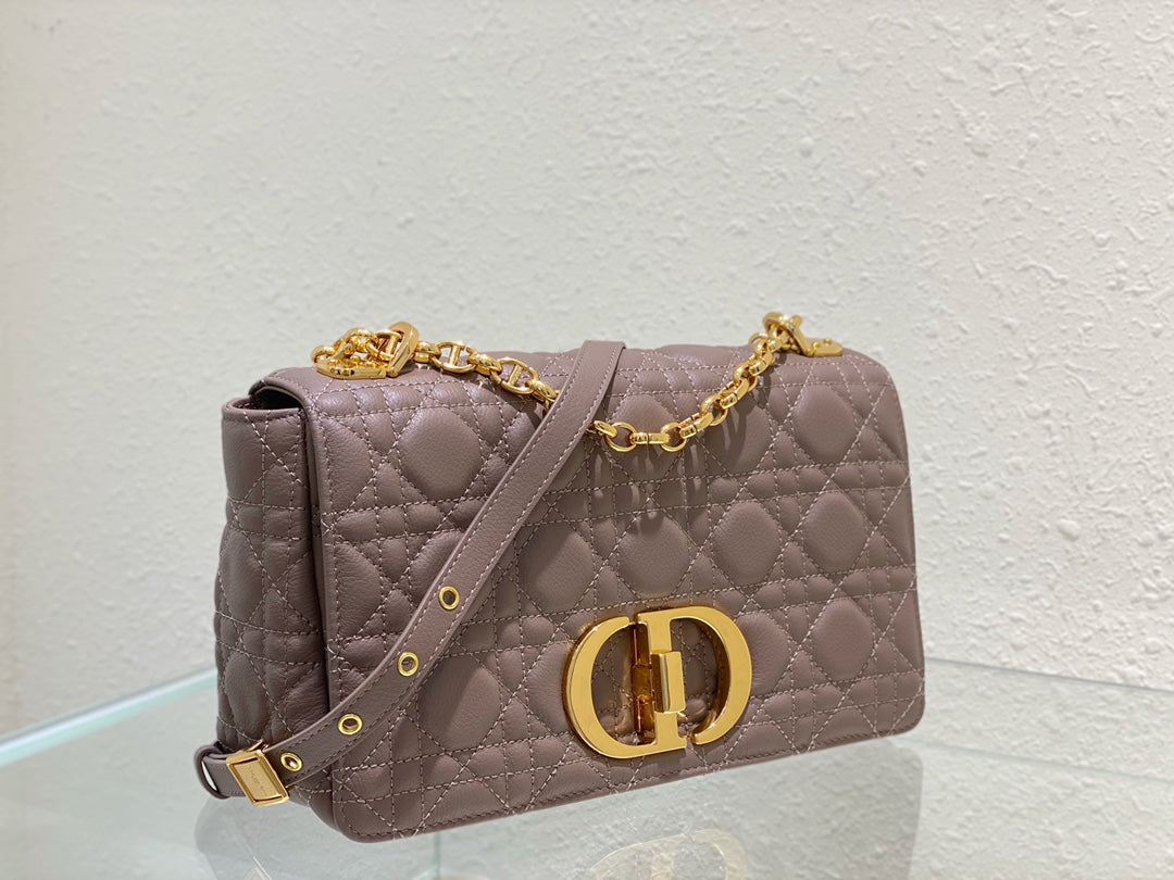 Luxury Diormedium caro 25.5 warm taupe calfskin