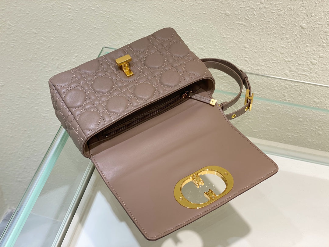 Luxury DiorSMALL CARO BAG 20 WARM TAUPE CALFSKIN