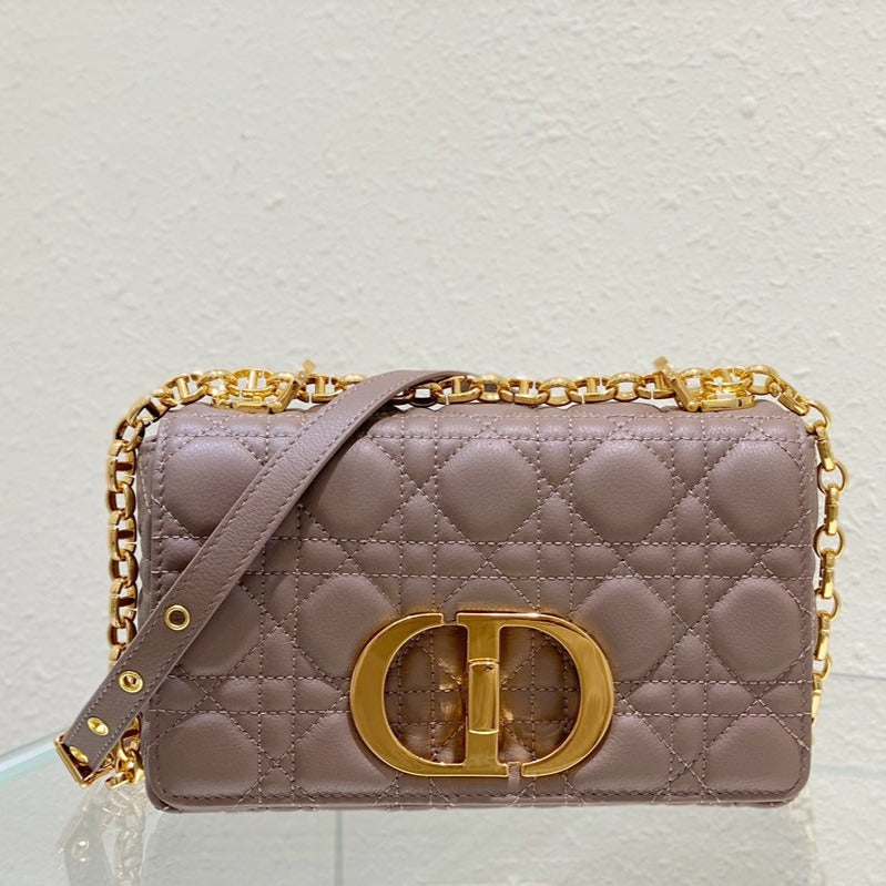 Luxury DiorSMALL CARO BAG 20 WARM TAUPE CALFSKIN