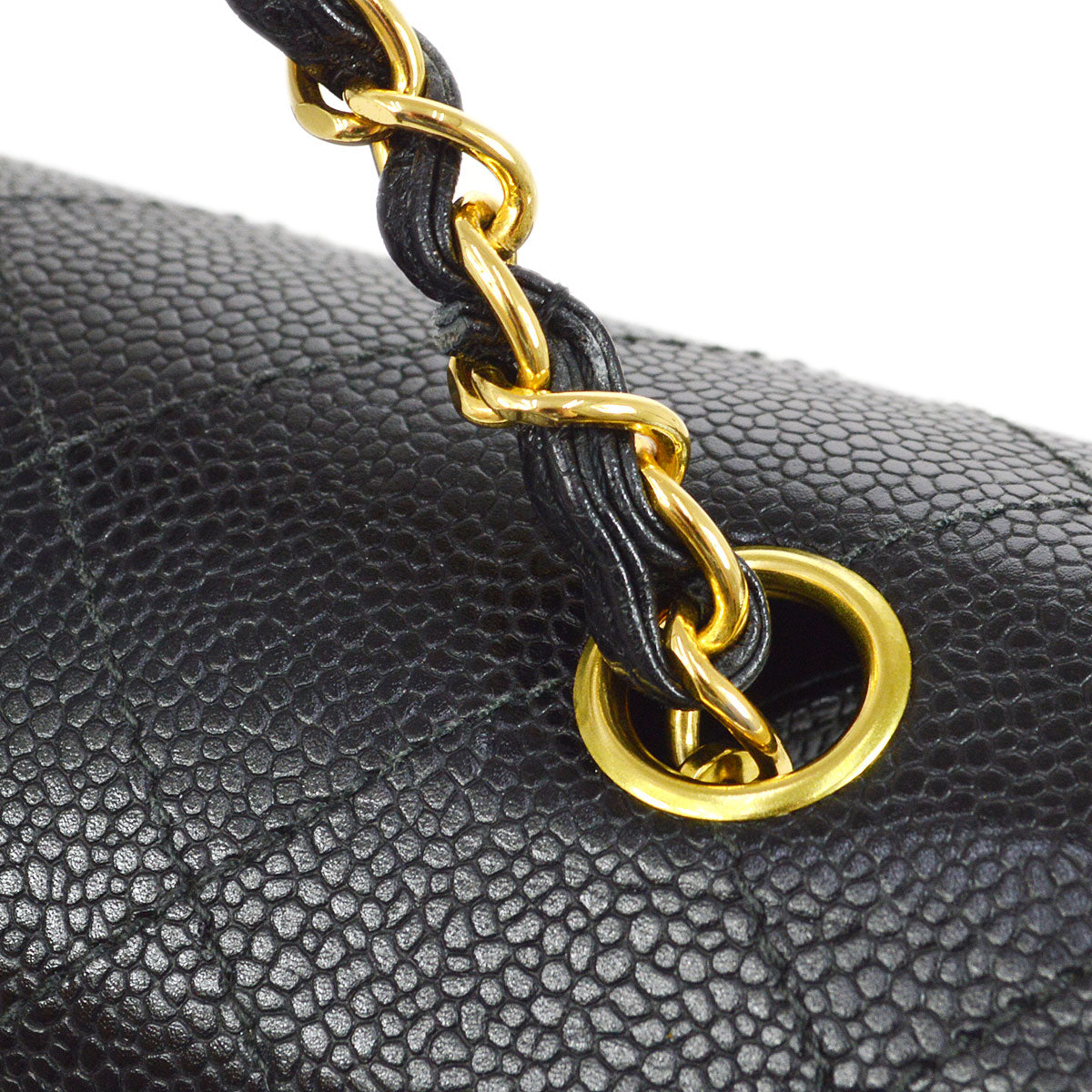 CHANEL 1998 Classic Flap Jumbo Black Caviar 74571